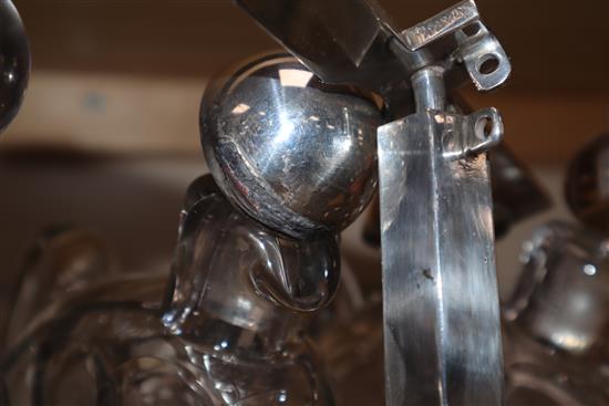 A Baccarat three decanter tantalus length 35cm